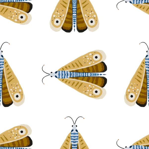 Handbeschilderd Kleurrijk Naadloos Patroon Met Batterijvliegen Batterijvliegachtergrond Schattig Eindeloos Design — Stockfoto