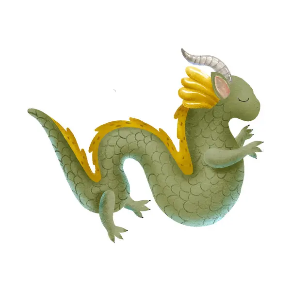 green and yellow chinese dragon of fairy tales. Scary legendary creatures, chinese green  new year character, characters for games. Cartoon style illustration. Fantasy green monster beasts isolated on white background