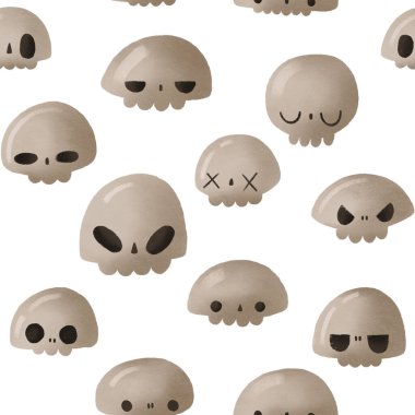 Basit kafatasları ile kusursuz desen. İzole edilmiş arkaplan