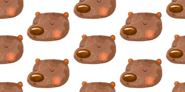 Kusursuz bir geçmişi ve bir ayı portresi var. Çocuk çizgi filmi illüstrasyonu. Çocuk için arkaplan