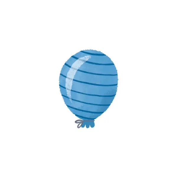 Balões Azuis Arejados Ilustração Desenho Animado Desenhado Mão Backgroun Isolado Imagens Royalty-Free