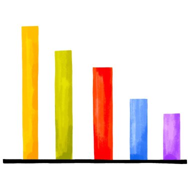 Grafik el çizimi resmi. İzole edilmiş arkaplanda grafik grafiği büyüyor