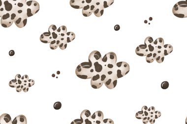 Bulutlu yeni doğan deseni ve siyah beyaz inek deseni. Çocuk doğurmak için elle çizilmiş kusursuz desen. Bebek siyah beyaz olarak doğdu. Gökyüzü