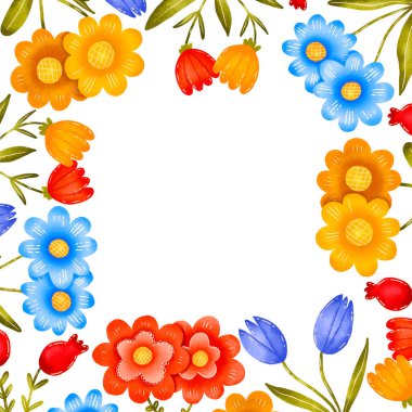 Kare desenli, çiçekli. Bahar çiçeği kartı. Çiçekli davetiye. Düğün tasarımı