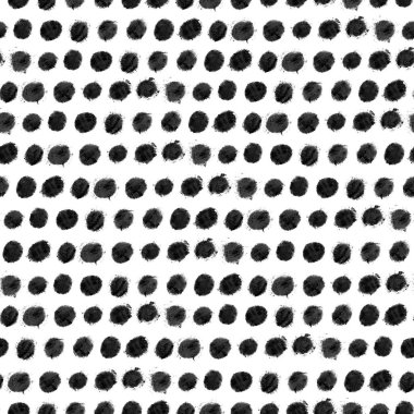 Serbest daire ve noktasız desen. Basit bir siyah beyaz arka plan. El çizimi ambalaj kağıdı, tekstil, çocuk odası