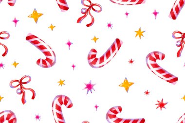 Şekerleme çubuğu kusursuz desen. Kış tatiliniz kutlu olsun ve mutlu yıllar. Tekstil baskı ambalaj kağıdı 