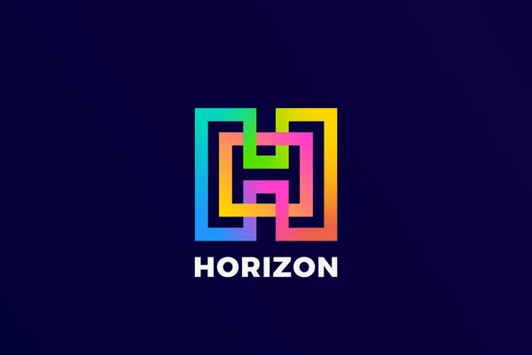 Harfi Logo Tasarım Döngüsü Sonsuz Vektör Şablonu Renkli Doğrusal Biçim — Stok Vektör