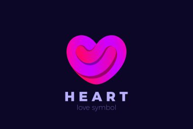 Heart Love Logo design vector template. Valentines day Romantic dating Charity Donation Logotype icon.