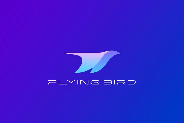 Templat Flying Bird Logo Wings Abstrak Vector Design Template - Stok Vektor
