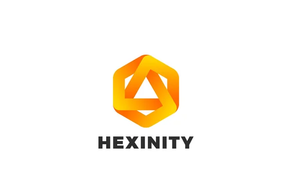 Hexagon Logo Loop Infinite Design Vector Template Hexagonal Infinity Bentuk - Stok Vektor