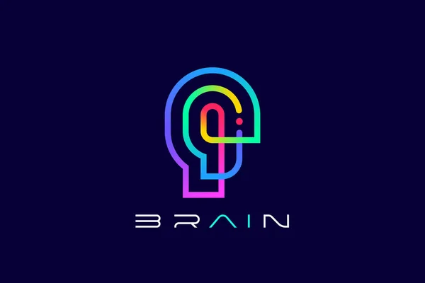Intelligence Artificielle Logo Human Head Face Colorful Design Modèle Vectoriel — Image vectorielle