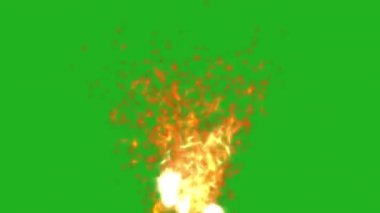 Yanan ateş akışı yeşil ekran hareket grafikleri