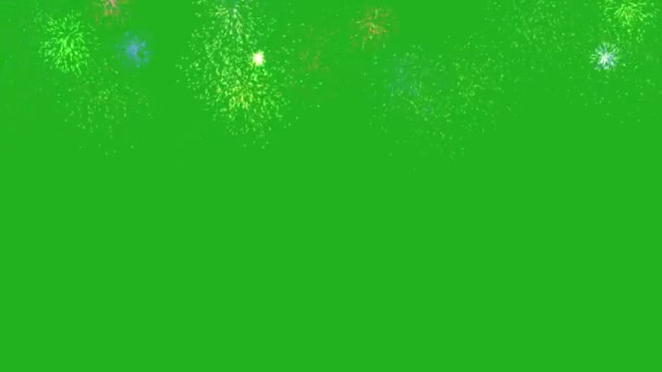 Multi Color Fireworks Green Screen Motion Graphics — Stock Video