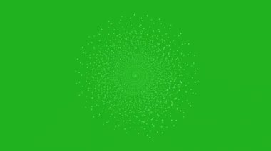 Merkez yeşil ekran hareket grafiklerinden beyaz parçacıklar dairesel hareket