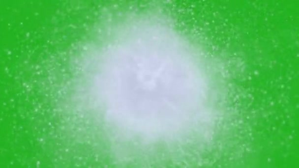 Exploderende Sneeuw Groen Scherm Beweging Graphics — Stockvideo