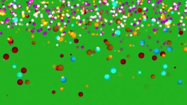 Colorful bokeh lights falling green screen motion graphics