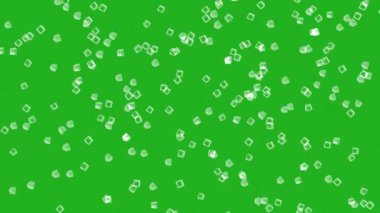 Falling white cubes green screen motion graphics