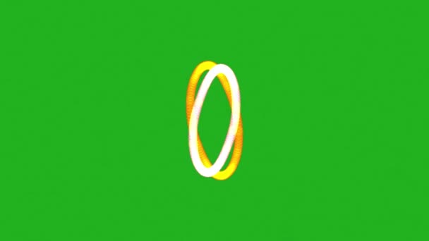 Spinning Rings Green Screen Motion Graphics — Vídeo de Stock