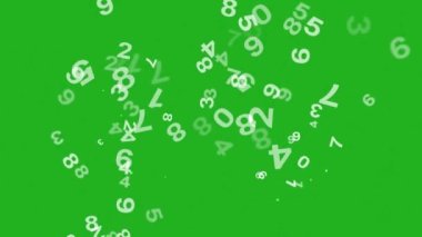 Numbers moving up green screen motion graphics