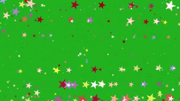 Colorful Stars Green Screen Motion Graphics — Stok video