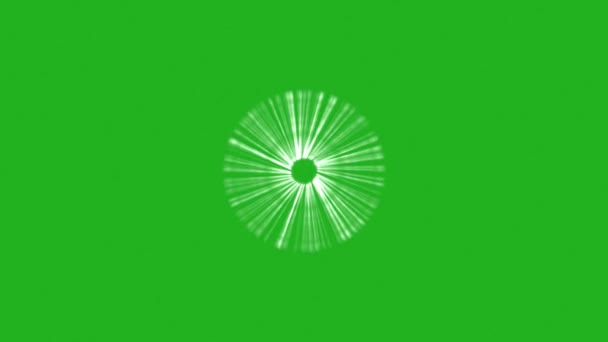 Вращательные Лучи Круговом Движении Зеленом Фоне Экрана — стоковое видео