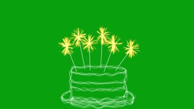 Pasta ve mumlar yeşil ekran hareketi grafikleri