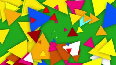 Merkez yeşil ekran hareket grafiklerinden renkli üçgenler