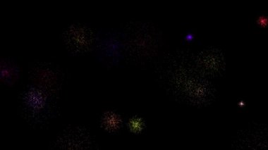 Colorful fireworks motion graphics with night background