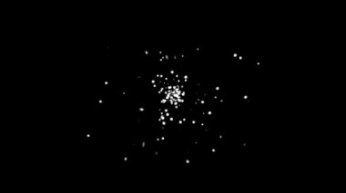 Gece arkaplanlı beyaz parçacıkların hareket grafikleri
