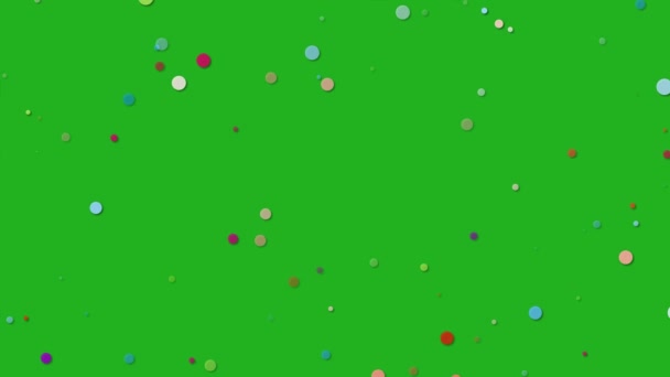 Renkli Nokta Parçacıkları Yeşil Ekran Hareket Grafikleri — Stok video