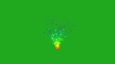 Yükselen renkli parıltılar yeşil ekran hareket grafikleri