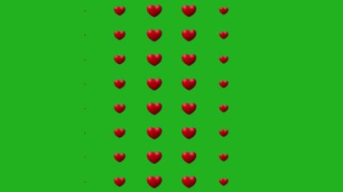 Kırmızı kalp çizgileri yeşil ekran hareketi grafikleri