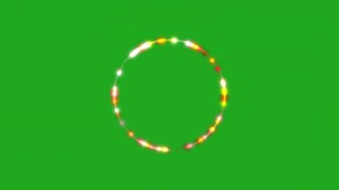 Dairesel desende yanıp sönen yıldızlar yeşil ekran hareket grafikleri