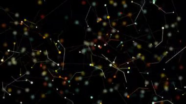 Sade siyah arkaplan ile dijital veri çizgileri hareket grafikleri