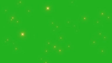 Yeşil ekranda turuncu renkli kıvılcımlar yanıp sönüyor
