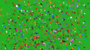 Yeşil ekranda konfeti partisi patlaması