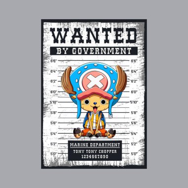 Wanted poster chopper character clipart