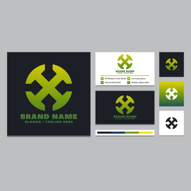 Basit X harfi logo tasarım şablonu.