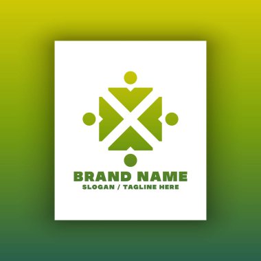 Basit X harfi logo tasarım şablonu.