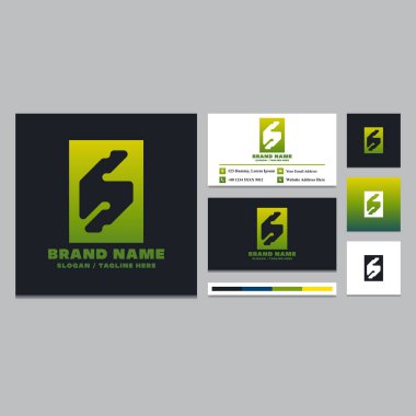 Basit S Harfi Logo Tasarım Şablonu.