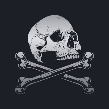 Kafatası ve kemik vektör tasarımı