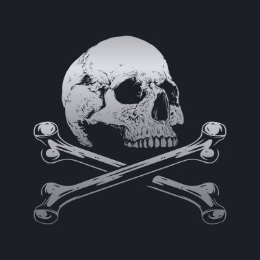 Kafatası ve kemik vektör tasarımı