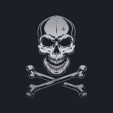 Kafatası ve kemik vektör tasarımı