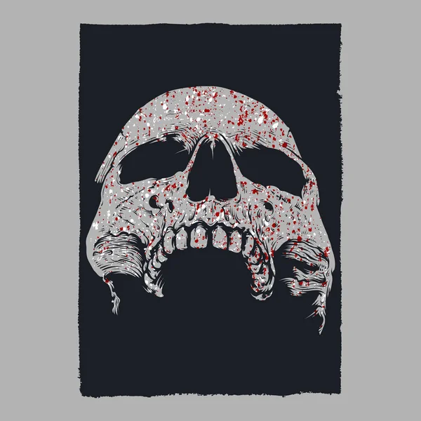 Sanglant Crâne Affiche Design — Image vectorielle