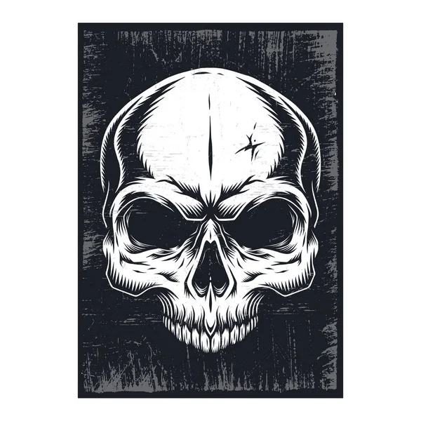 Skull Bone Poster Design — Stock Vector