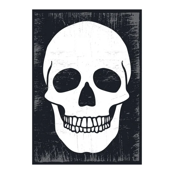Design Posters Crânio Osso Com Textura Grunge —  Vetores de Stock