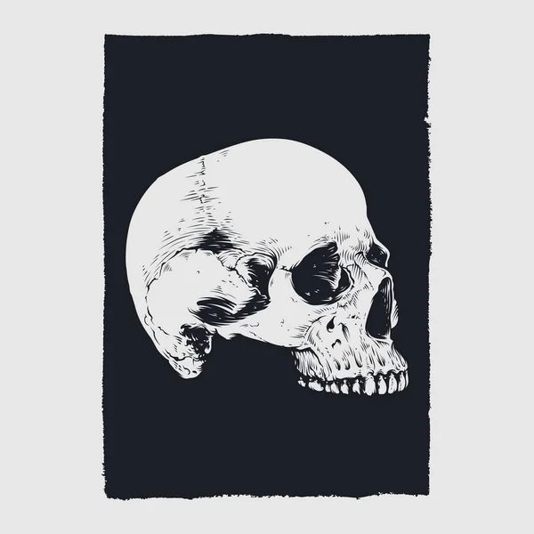 Kafatası Kemik Posteri Tasarımı — Stok Vektör