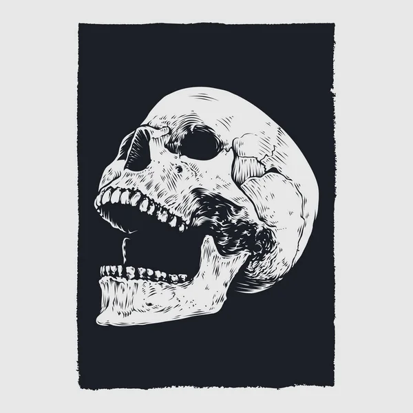 Diseño Póster Cráneo Hueso — Archivo Imágenes Vectoriales