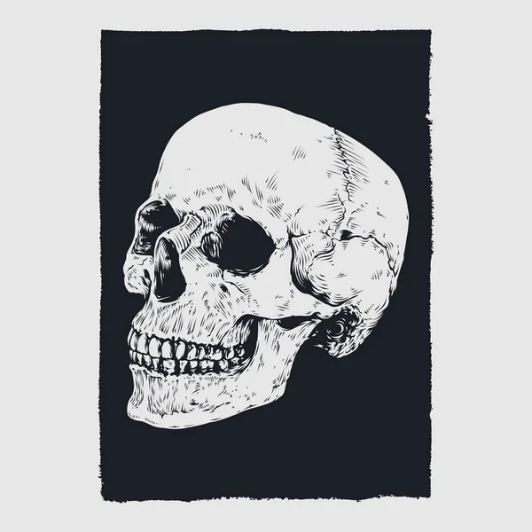 Diseño Póster Cráneo Hueso — Archivo Imágenes Vectoriales