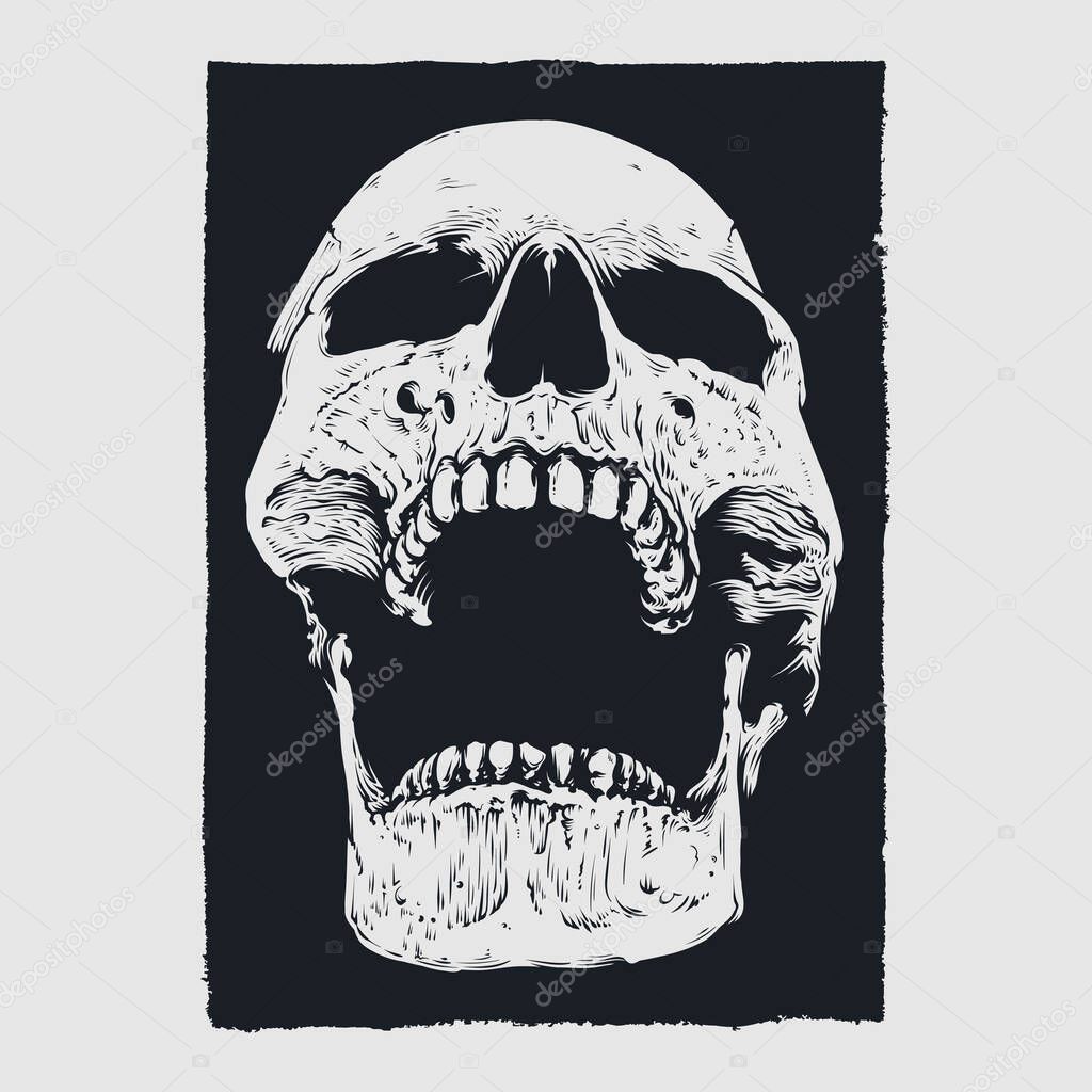 Skull and bone poster design